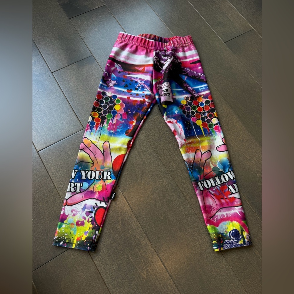Zara Terez Pink Multicolor Graffiti Leggings for Kids